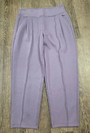 Kinesis Pull-On Pleated Cropped Scuba Pants Purple Lilac Size Medium thumbnail 1