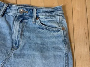 American Eagle Hi Rise A Line Light Wash Denim Jean Mini Skirt Size 0 thumbnail 2