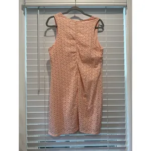 Everly Feminine Floral Eyelet‎ Detail Coral Light Pink Spring Sun Dress Size M thumbnail 10