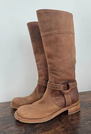 NEW Giorgia Galassi Tall Riding Boots Harness Leather Boho Equestrian Hippie 12 thumbnail 1