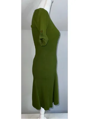 Women's Lauren Ralph Lauren Petite Midi Dress Size SP Green thumbnail 9