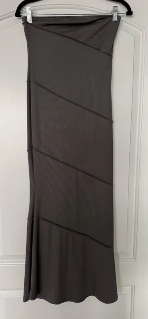 Gray Strapless Maxi Dress thumbnail 1
