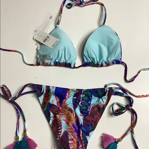 PILYQ Vida feather teeny string bikini set. New thumbnail 6