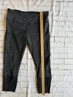 Lululemon Rebel Runner Crop Leggings Zip Leg Wide Waist Size 12 Black Running thumbnail 8