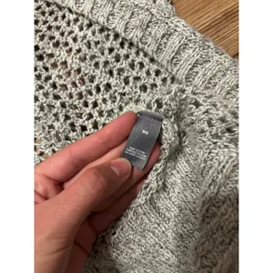 Aerie Womens Open Knit Hooded Cardigan Sweater Marled Grey Longline Size M thumbnail 4