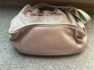 Kenneth Cole Pink Leather Slouchy Bucket Bag Y2K 2000s Revival thumbnail 5