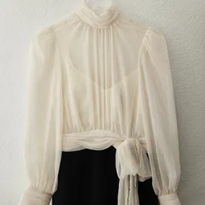 $495‎ Cinq à Sept Holiday Elena White Black Sheer Blouson Mini Dress Sz 2 NEW thumbnail 8