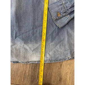 Cloth & Stone Women’s Small Chambray Lace Up Popover Shirt Denim Tencel Top thumbnail 4
