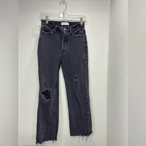 Abercrombie & Fitch Black High Rise Dad Jeans‎ thumbnail 2