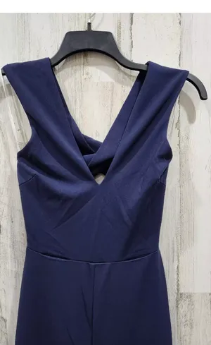 Sz S Thinking Out Loud Navy Blue Jumpsuit Criss Cross Cut Out Back thumbnail 7