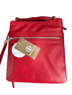 Giani Bernini NEW Genuine Leather Crossbody Purse Red Old Money Quiet Luxury Bag thumbnail 4