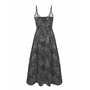 NEW Leopard Lightweight Spaghetti Strap Maxi Sun Dress M thumbnail 2