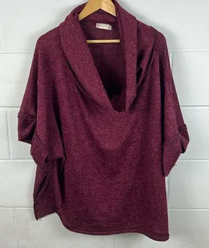 Altar’d State maroon cowl neck top thumbnail 1