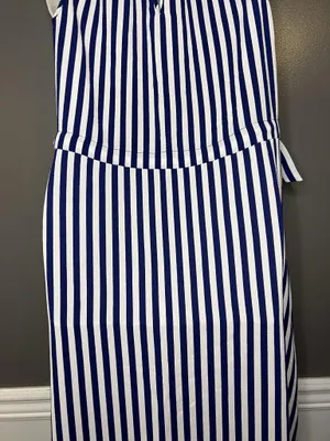 Juicy Couture Dress Womens Small Blue Stripe Belted Sleeveless Shift Nautical thumbnail 10