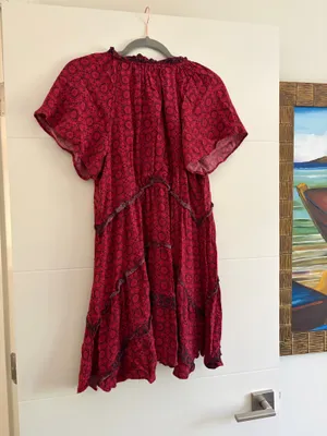 Anthropologie Red & Black Mini Dresd thumbnail 3