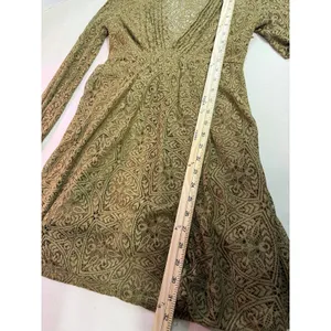 Free People Moonlight Bay Mini Dress Olive Green Sz Small Boho Hippie 70s (f12) thumbnail 2