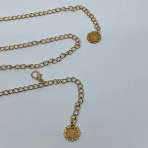 Y2K Rockstar Girlfriend Gold Layered Charm Chain Belt, Up to 37 Inches, X7GA1190 thumbnail 4