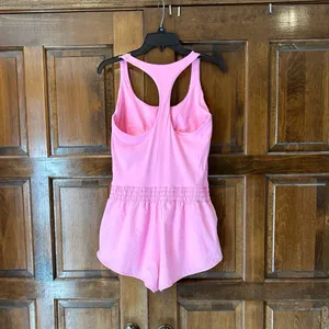 Aerie Offline Pink Athletic Romper Jumpsuit Women's Size Large L‎ Racerback thumbnail 5