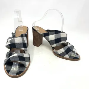 Madewell Alexandria Buffalo Plaid Mule Sandals in Black & White Size US‎ 9 thumbnail 6