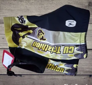 NWT SUGOI BLACK Yellow PADDED CYCLING SHORTS WOMENS XS CU Boulder Triathalon thumbnail 3