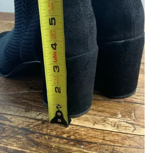 EILEEN FISHER Margate Peep Toe Bootie In Midnight‎ Stretch Fabric thumbnail 4