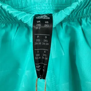 Adidas size 2XS athletic shorts‎ new with tags blue teal green elastic waist thumbnail 3