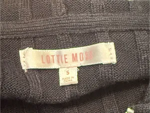 Lottie Moss Cropped Black Ribbed Zip-Up Hooded Cardigan Sz S thumbnail 3