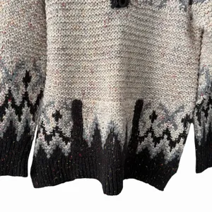 Free People Womens Love‎ Bug Nordic Fair Isle Lace Up Sweater Size L Lodgecore thumbnail 13