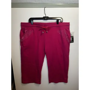 Active USA NYL New York Laundry Pink Rhinestone Capri Lounge Pants 2X NWT Plus Size thumbnail 13