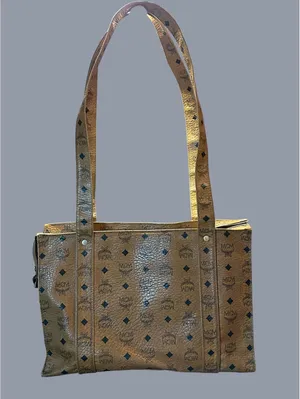 MCM Cognac Visetos Coated Canvas Tote Bag thumbnail 3