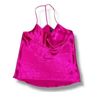 Express Satin Drape Front String Racerback Camisole Top Hot‎ Pink Medium thumbnail 12