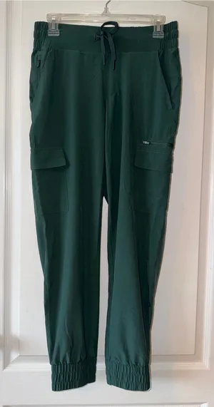 Women's Dark Green Cargo Jogger Pants/ scrub pants thumbnail 1