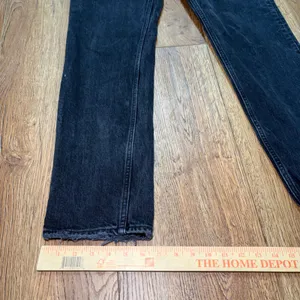 Abercrombie & Fitch Curve Love The Dad High Rise Jeans 25/0L Black Grunge Faded thumbnail 7