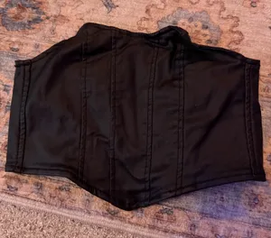 Edikted Black Leather Corset Top thumbnail 1