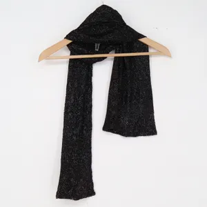 Unbranded Scarf Womens One Size Rectangular Black Silver Metallic Shimmer thumbnail 2