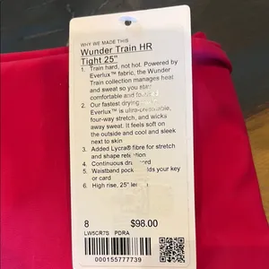 lululemon athletica Pink Wunder Train Leggings Vibrant 25 in thumbnail 8
