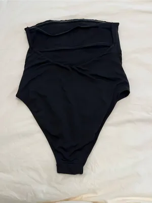 H&M Strapless Black One-Piece Swimsuit - Classic Bandeau Swim thumbnail 2