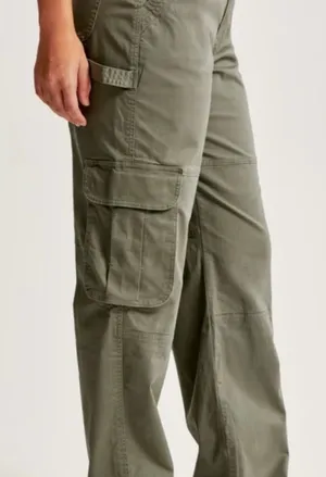 Abercrombie & fitch curve love relaxed fit cargo pants high rise sz 36/22 thumbnail 1