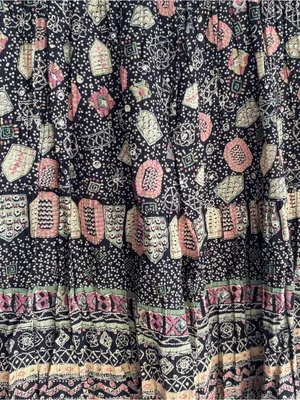 Vintage 90s Casual Corner mixed print boho granola witchy skirt matching set M thumbnail 2