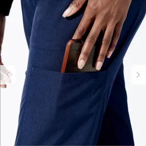 Jaanuu Stat Skinny Cargo Scrub Pant S Heathered Navy Tapered Pockets thumbnail 2