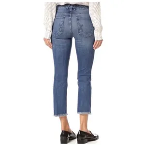 McGuire Gainsbourg Exposed Button Fly Raw‎ Gem Crop Denim Jeans thumbnail 2