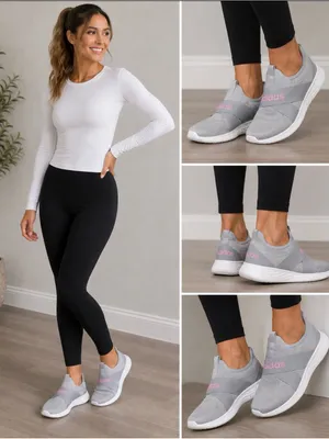 NWT adidas Puremotion Adapt Women’s Slip-On Tennis Shoes Gray Pink Size 12 thumbnail 2