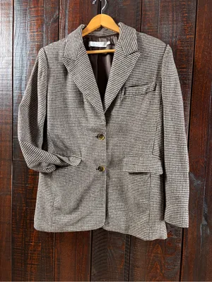Astr Houndstooth Oversized Wool Blazer, Small thumbnail 5