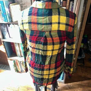 American Eagle plaid flannel S boyfriend button down shirt thumbnail 2