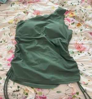 Olive green tankini swim top thumbnail 1
