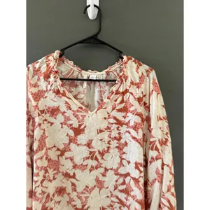 Old Navy Womens Floral‎ Peasant Blouse Terracotta Cream M Peasant Light Boho thumbnail 2