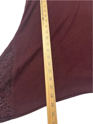 Maurices Lace-Trim Cowl Neck Tunic - Burgundy thumbnail 9