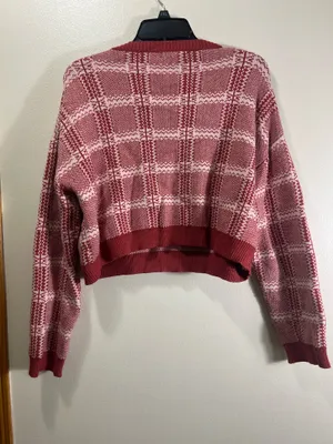 Best Match Rusty Rose Plaid Two-Piece Long Sleeve Sweater Dress thumbnail 4