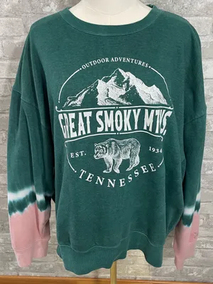 PINK Victoria's Secret Great Smokey Mountains Green Sweatshirt thumbnail 1