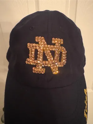 Women’s Top of the World Navy Notre Dame Rhinestone Fighting Irish Hat thumbnail 3